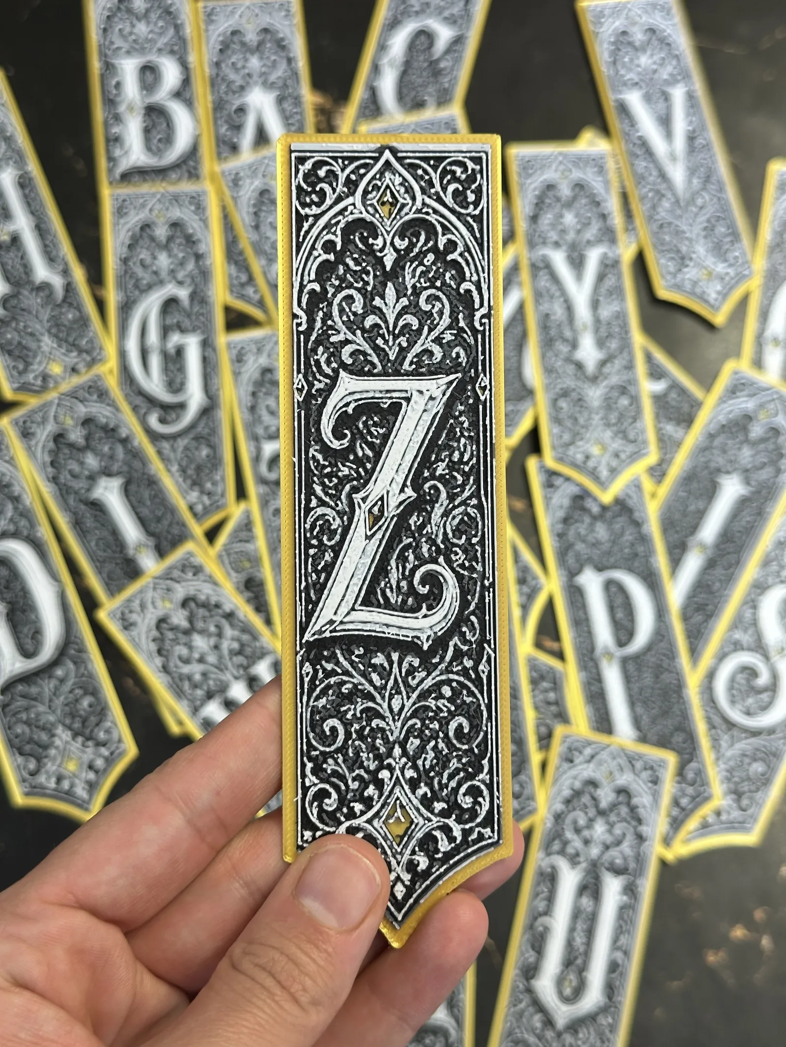 Gothic Letter Z Bookmark – HueForge Alphabet