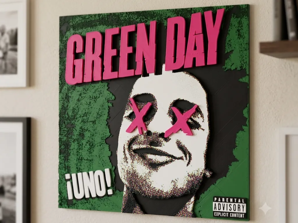 Green Day Uno Hueforge Album Poster