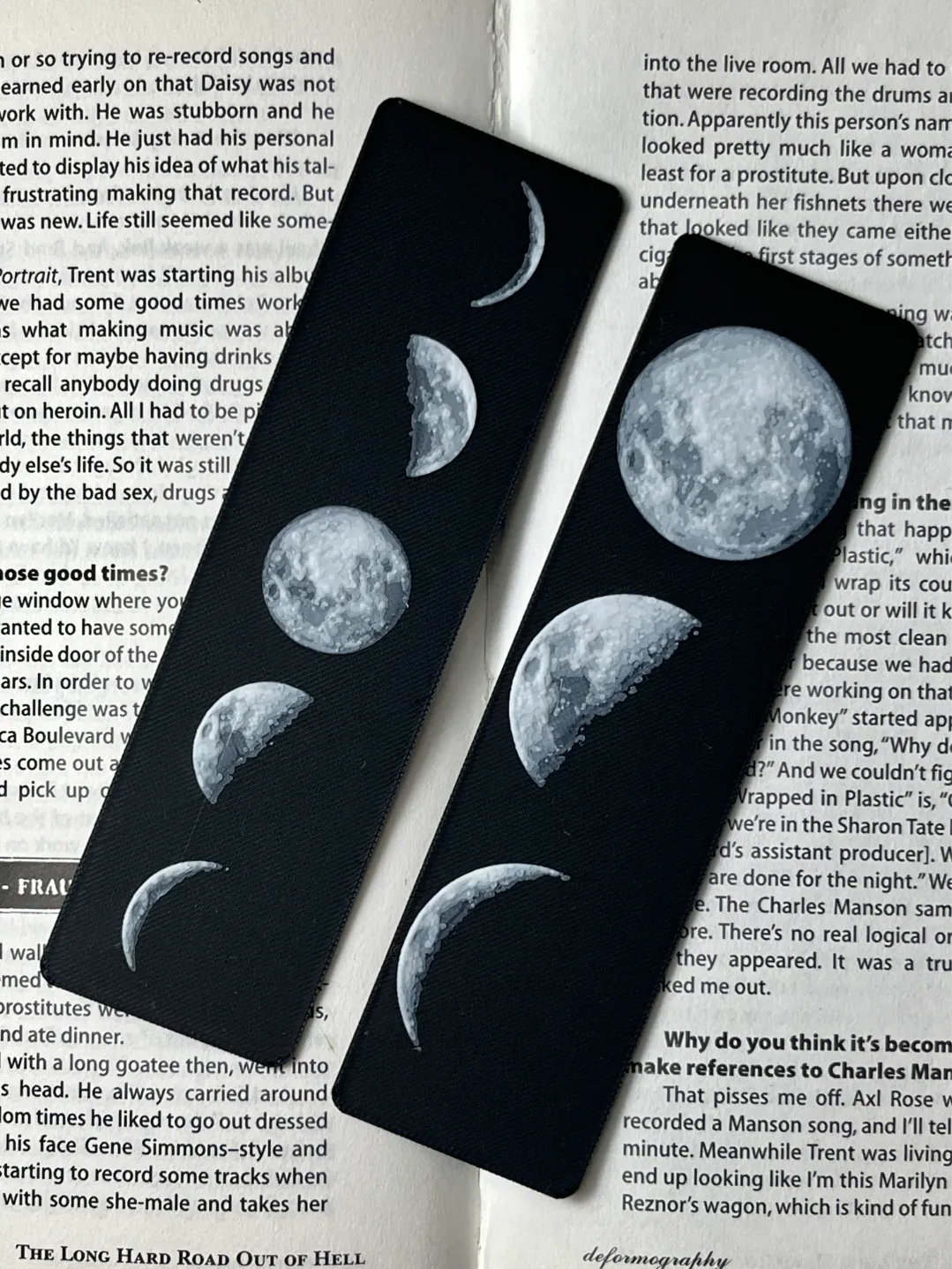 Moon phase bookmarks - only 2 colours