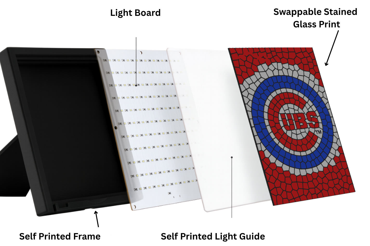 Texas Tech Swappable Stained Glass Light