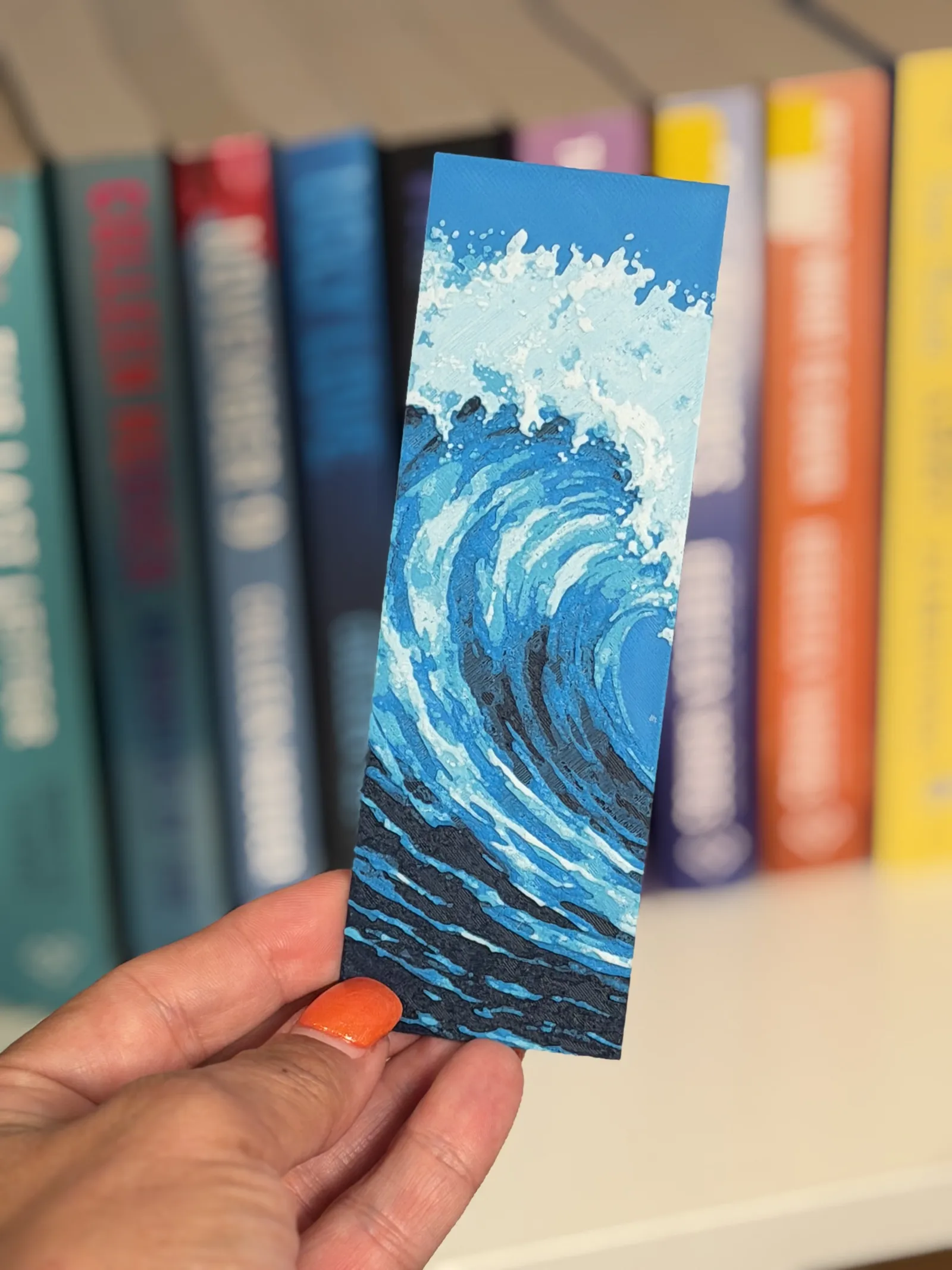 Ocean Wave HueForge Bookmark