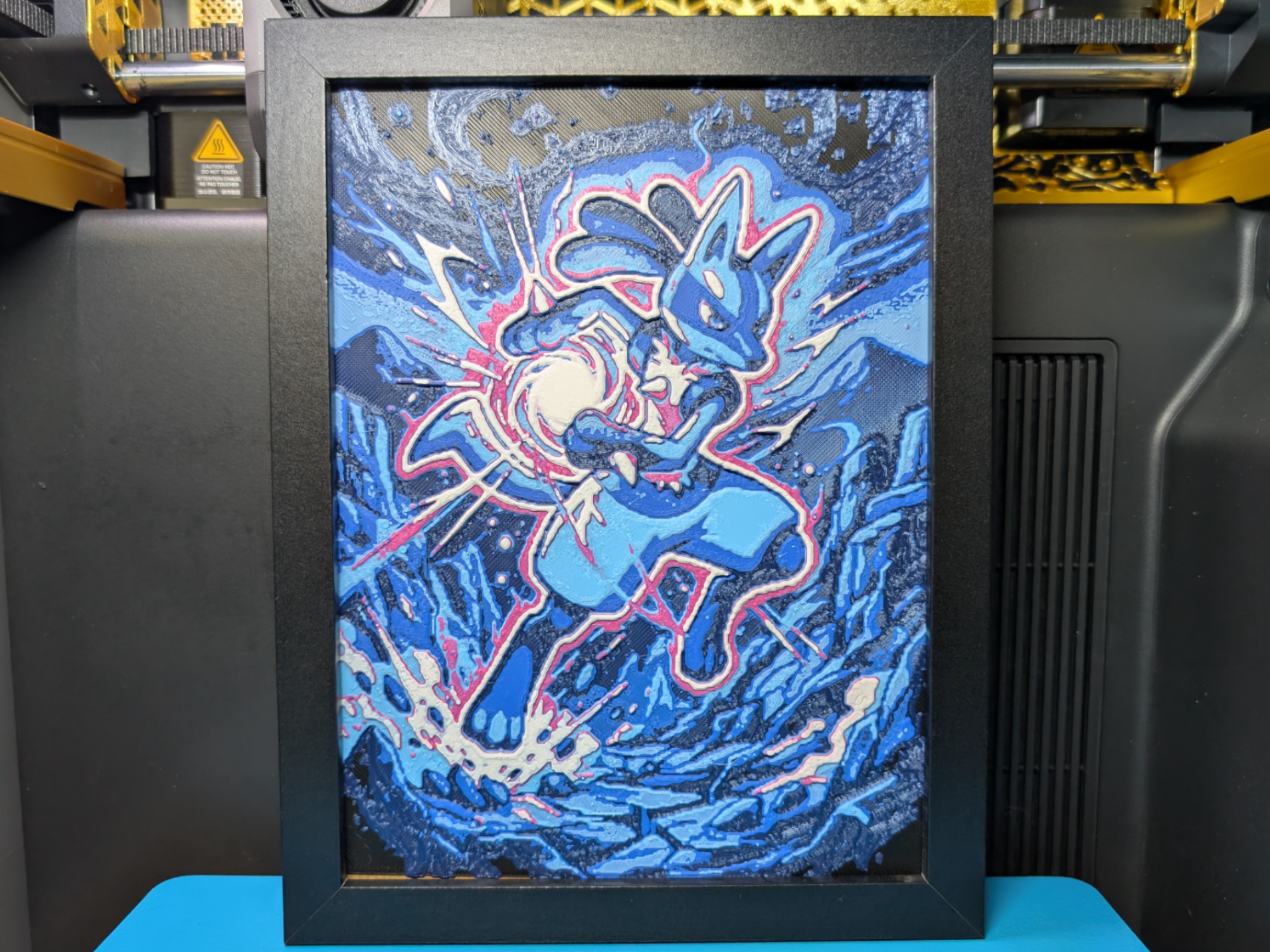 Lucario Pokemon 6x8 Hueforge Multicolor 3D Decor