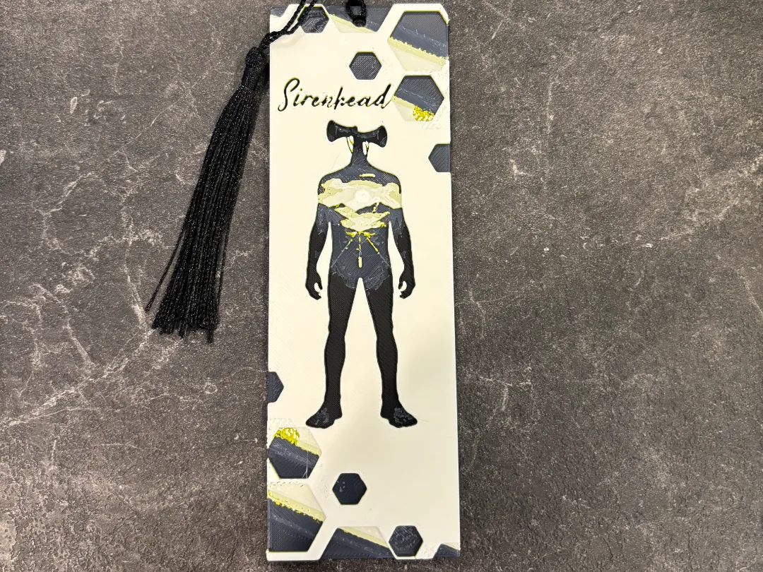 Sirenhead geometric bookmark hueforge