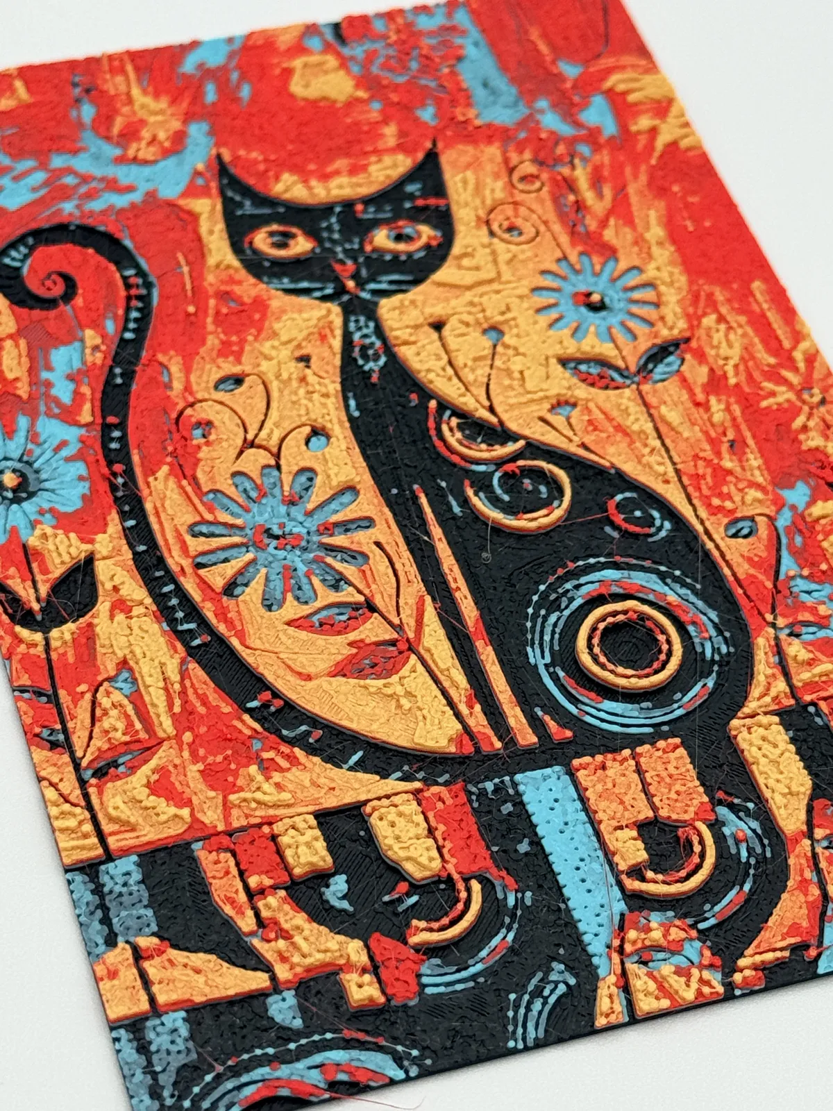 Whimsical Folk Art Cat Hueforge