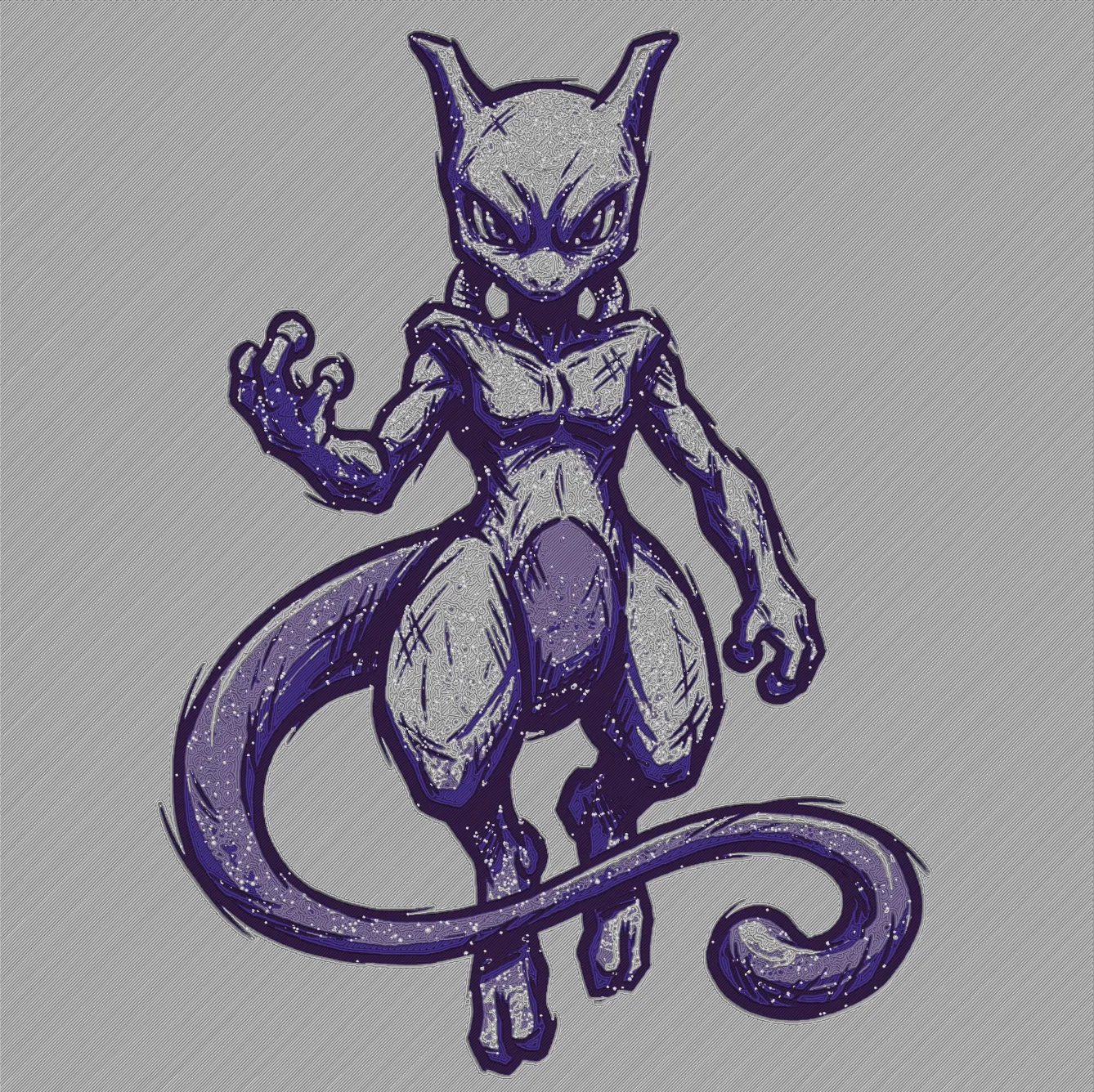 Mewtwo "Arcane Style" HueForge 3D Wall Art Pokemon