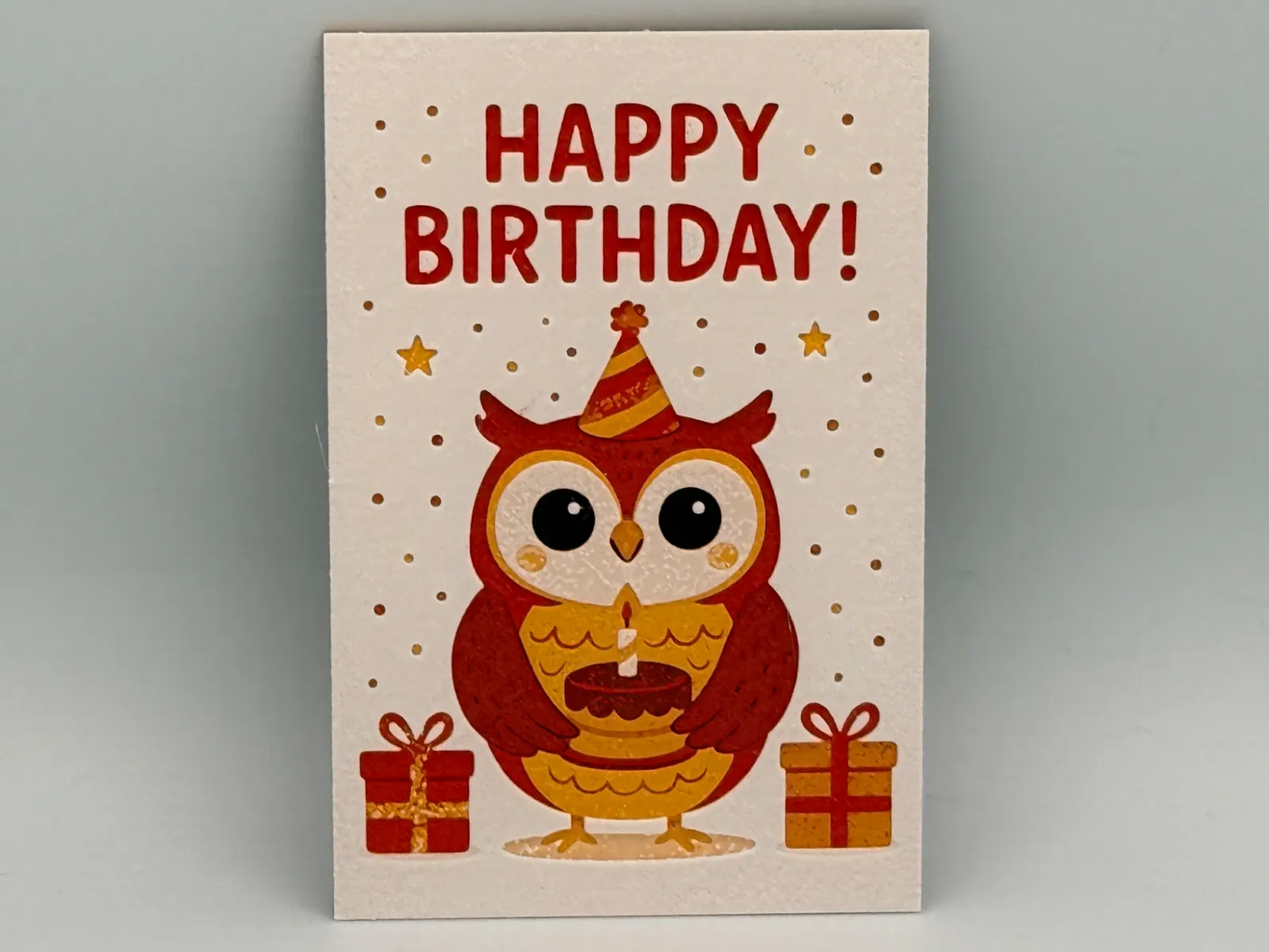 Owl Birthday Greeting Card/Sign Hueforge