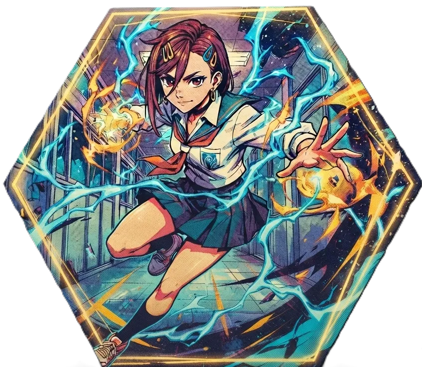 Momo Ayase "Supernatural Power" Hexagon Hueforge
