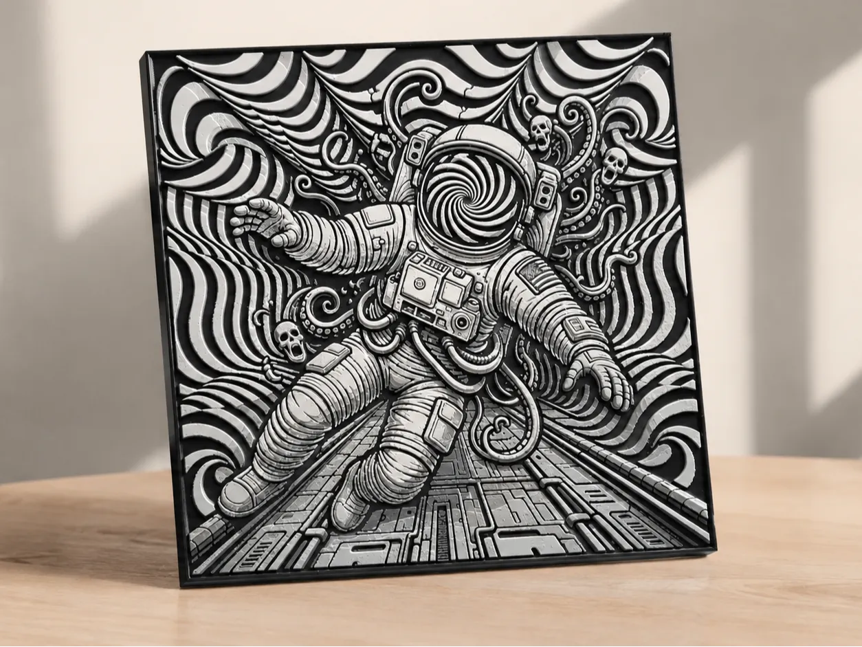 Hypnotic Cosmos Astronaut - HueForge Art