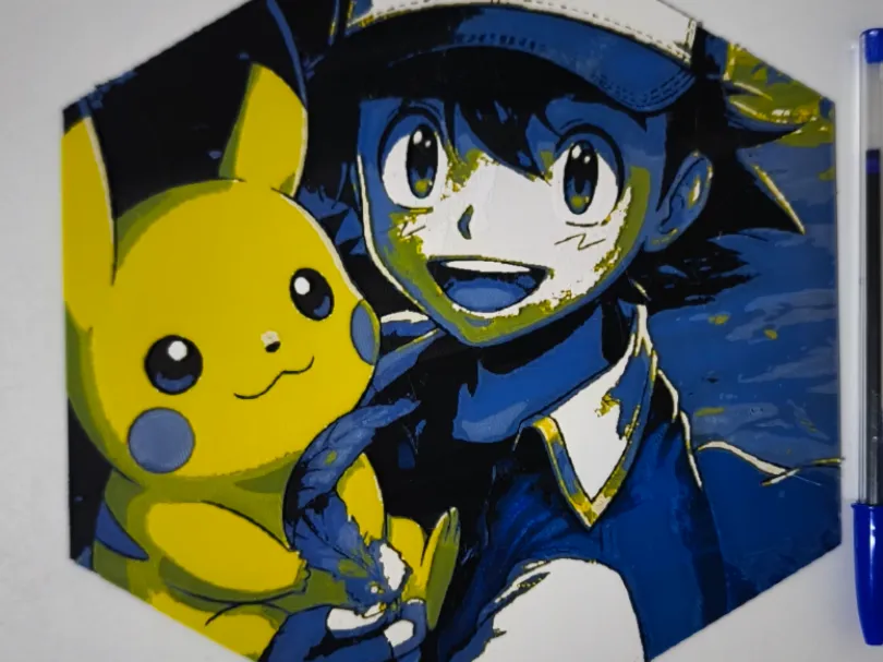 Hueforge Ash and Pikachu (Sacha)