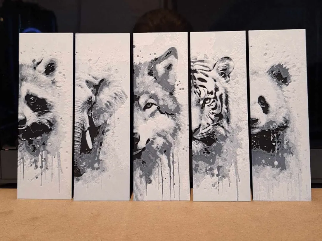 Black and white animal bookmarks set 1