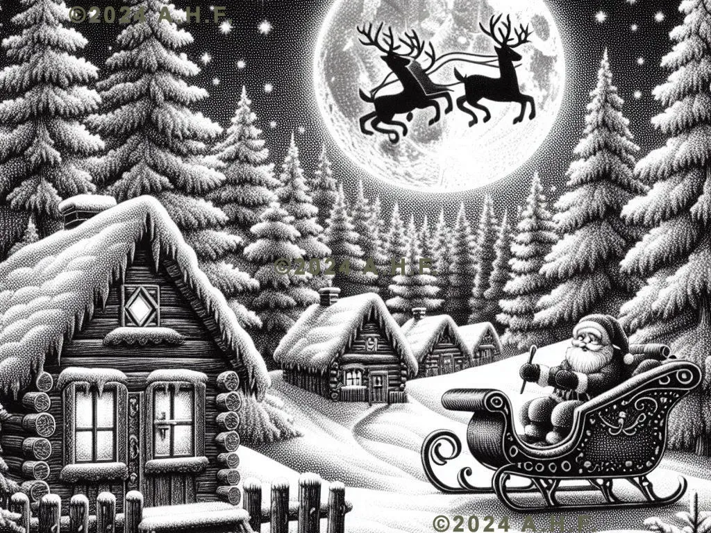 Weihnachtsmotiv mit Santa