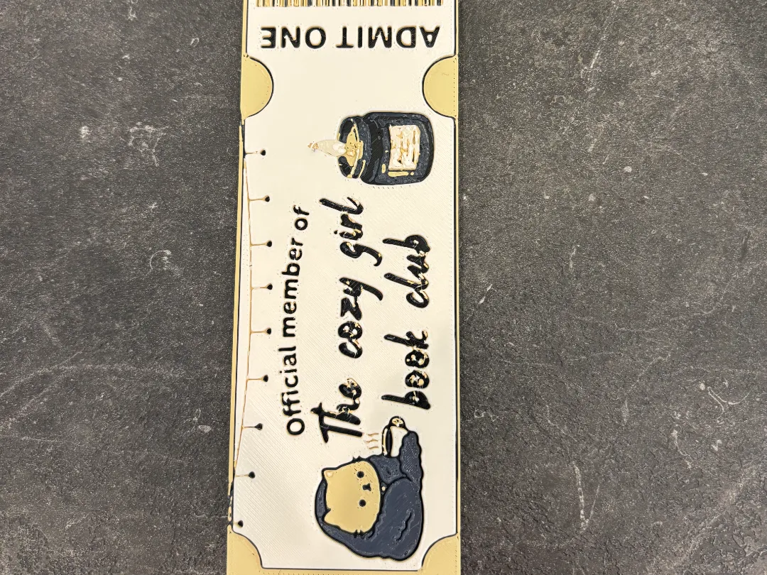 Cozy Girl Ticket Bookmark Hueforge