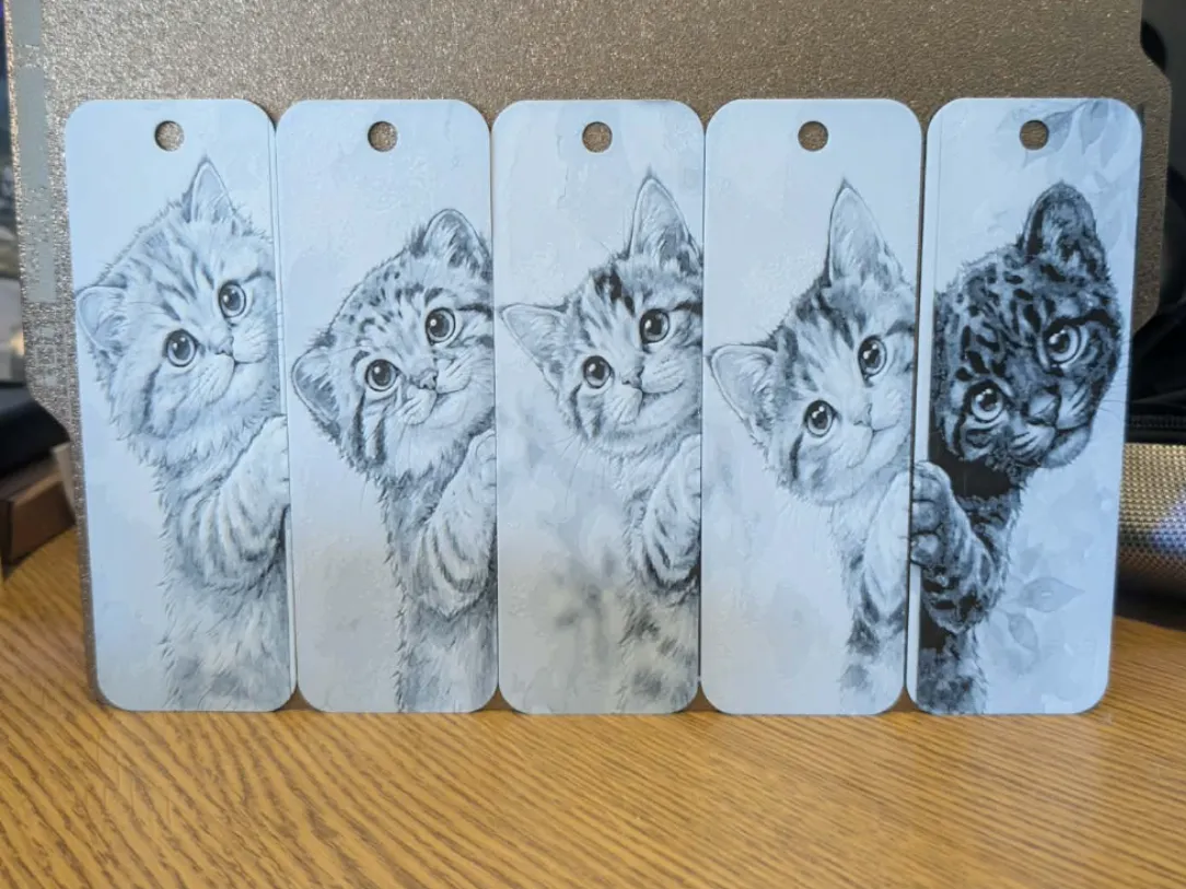 Set of 5 Peeking cats bookmarks