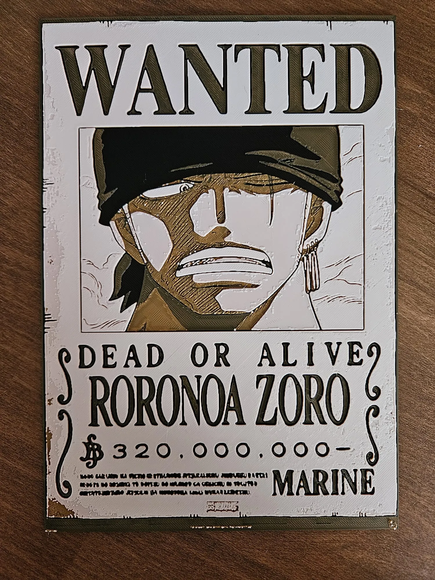 One Piece wanted poster - Roronoa Zoro