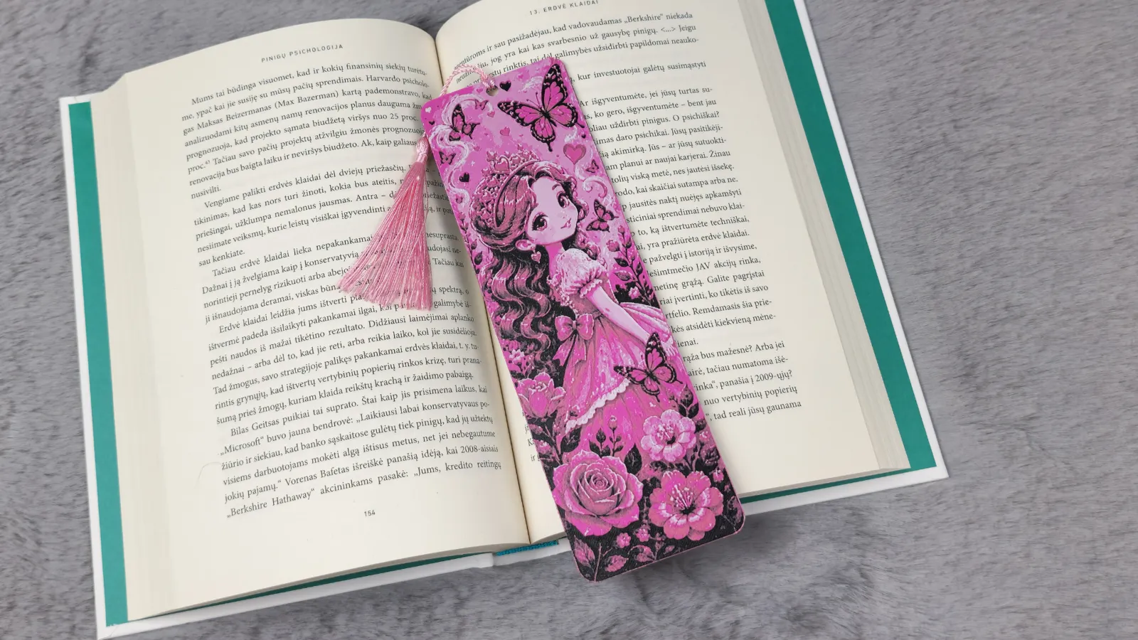 Pink Princess Butterfly HueForge Bookmark