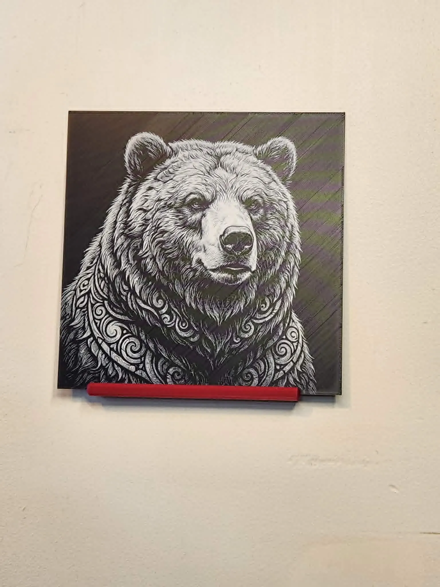 Hueforge - Detailed Ornate Grizzly Bear Head