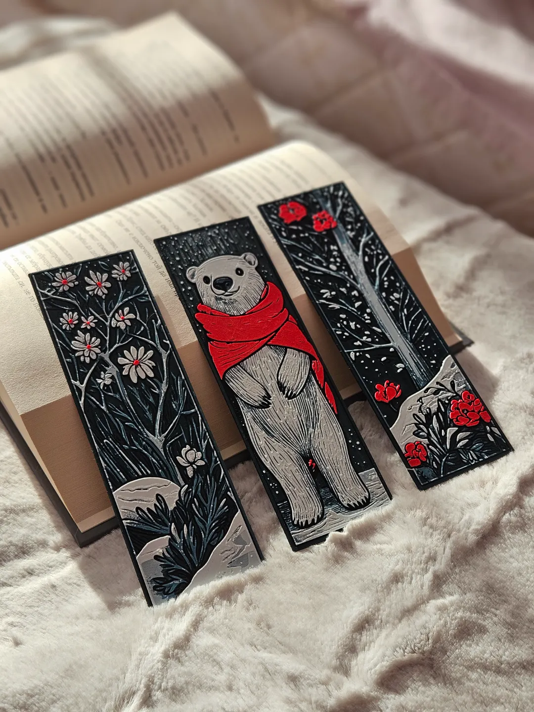 Bearberry Winter - Christmas Bookmarks Set
