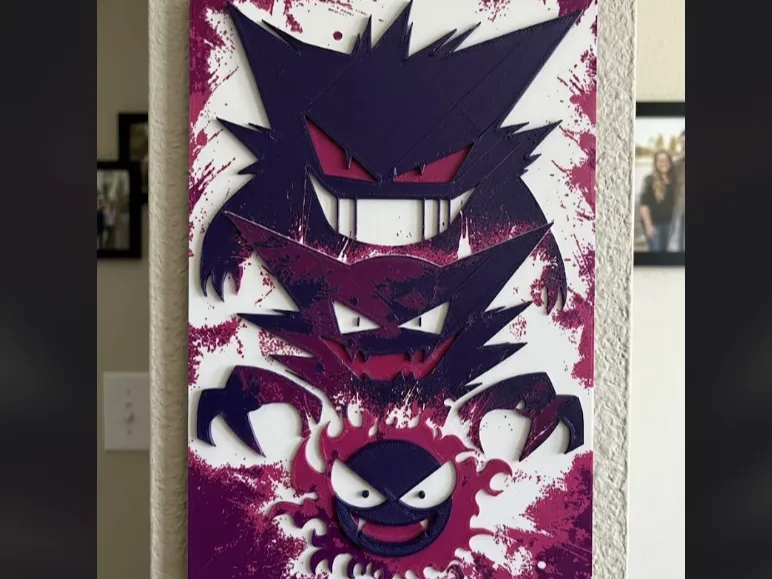 Pokemon Gengar Evolution Line Hueforge Poster