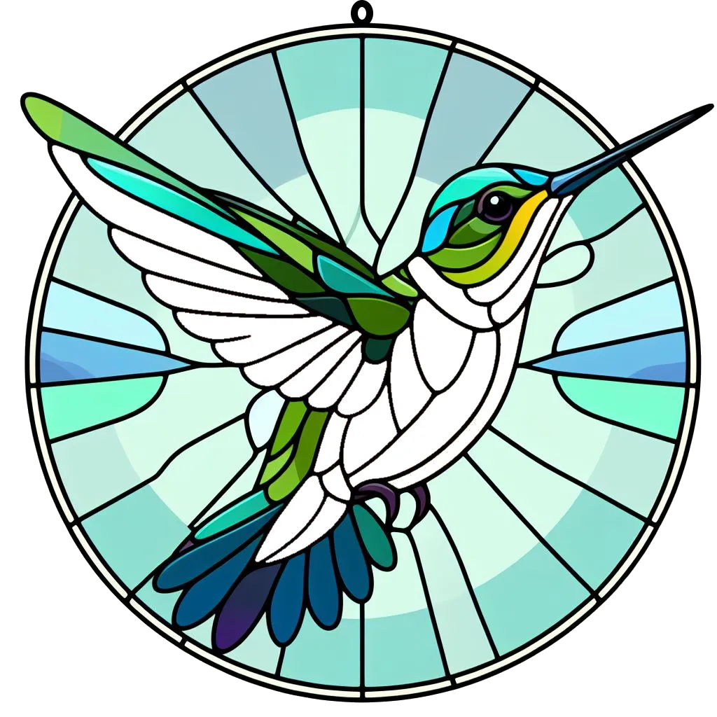 HueForge Stained Glass Hummingbird