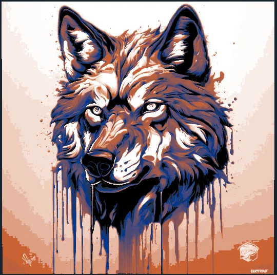 Hueforge Drippy Wolf