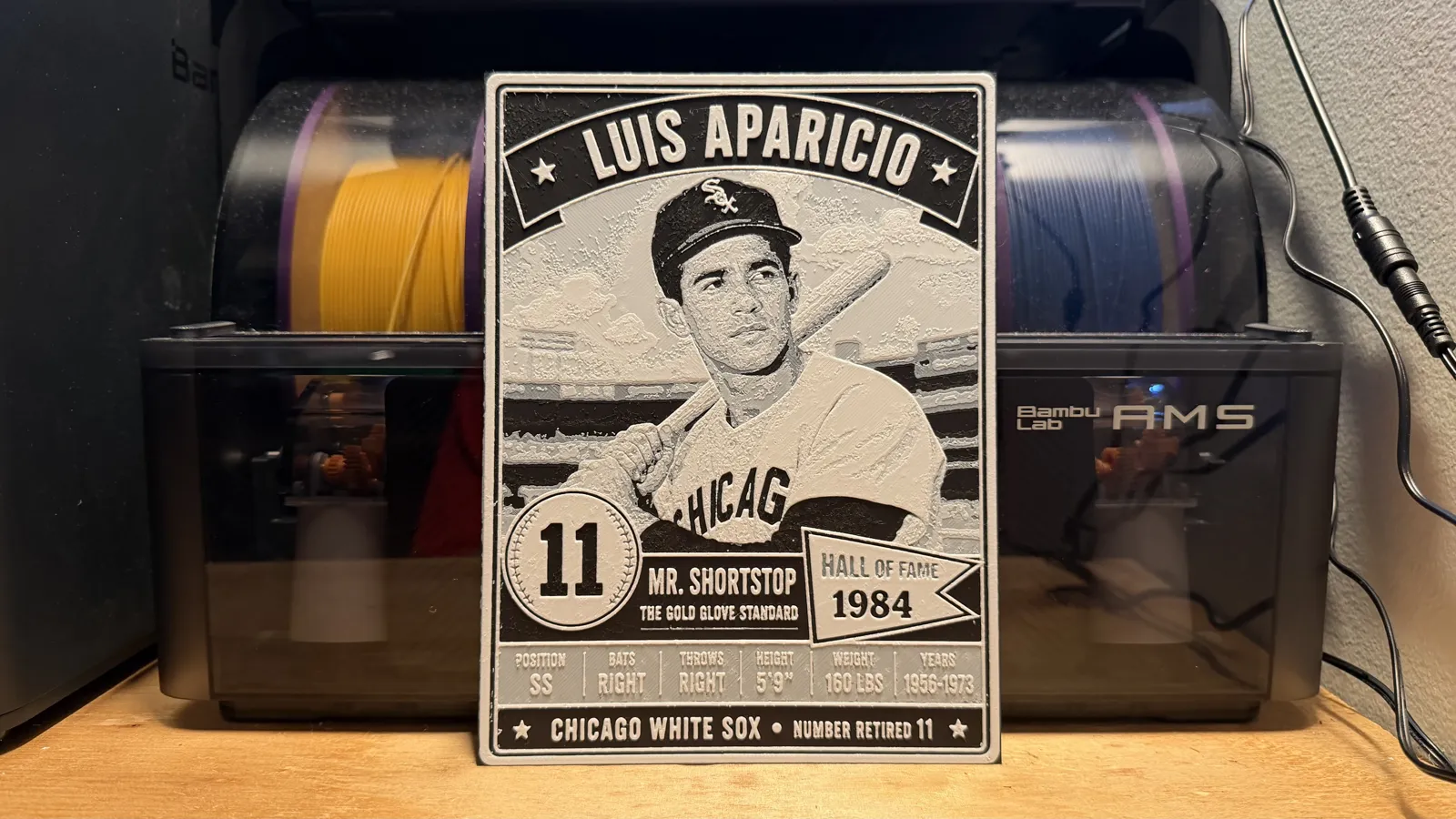 Luis Aparicio Vintage Baseball Card HueForge