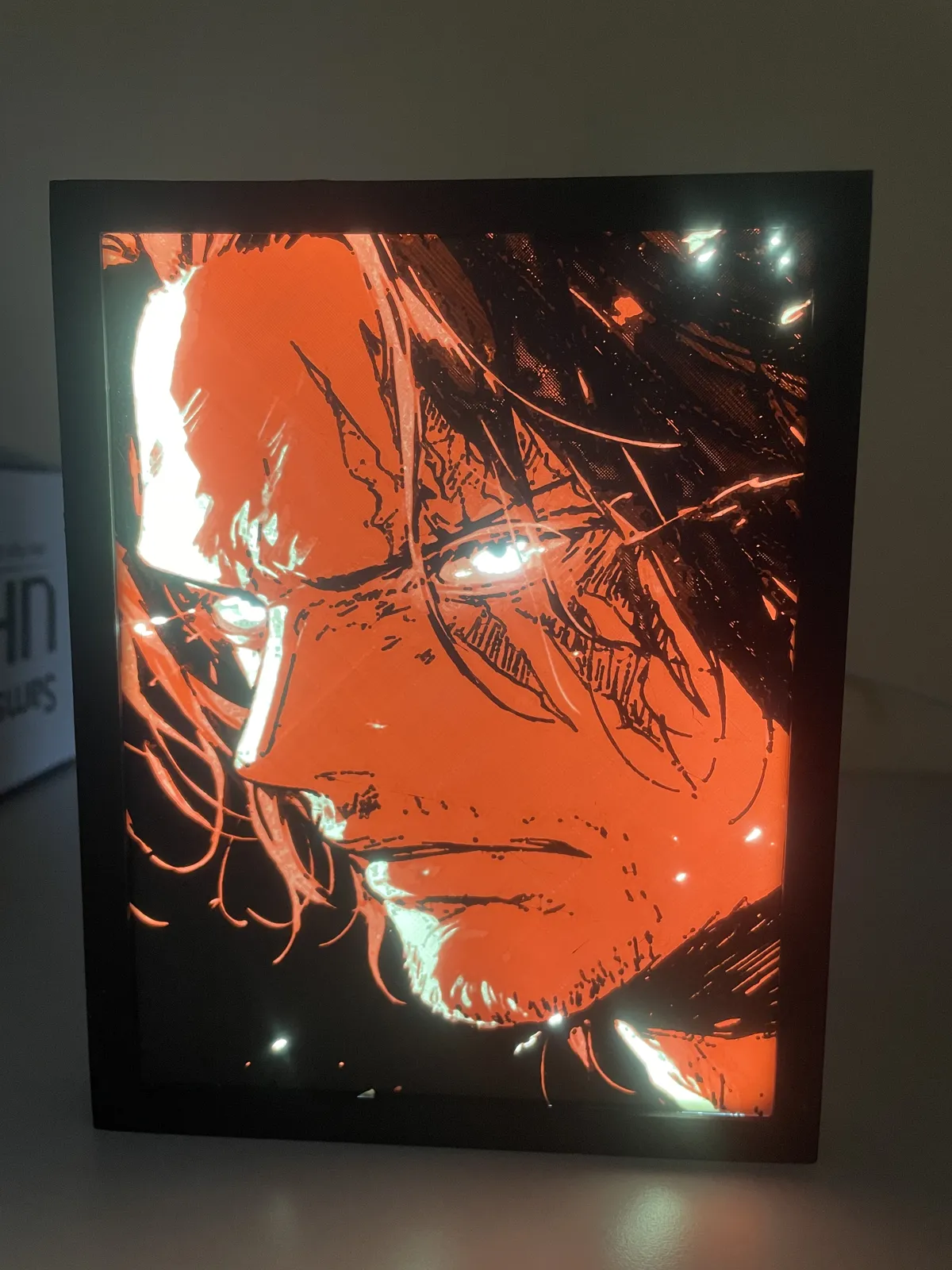 One Piece Shanks Lightbox Neon Frame