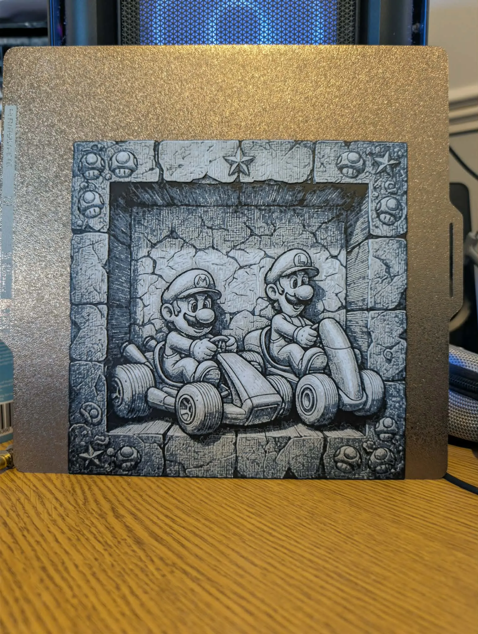 Slate look Mario and Luigi - hueforge