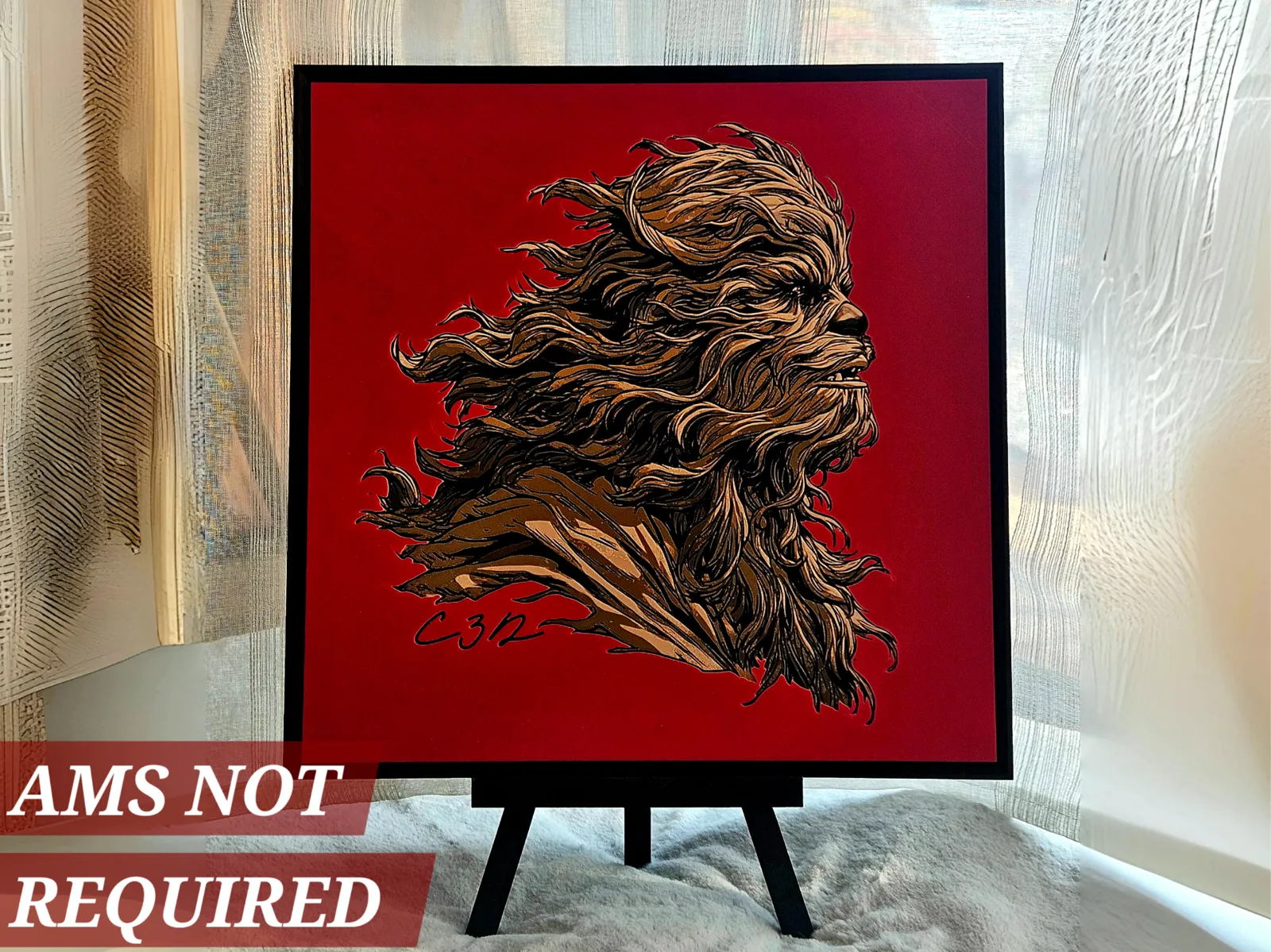Wookiee - Chewbacca Filament Painting (With Frame)