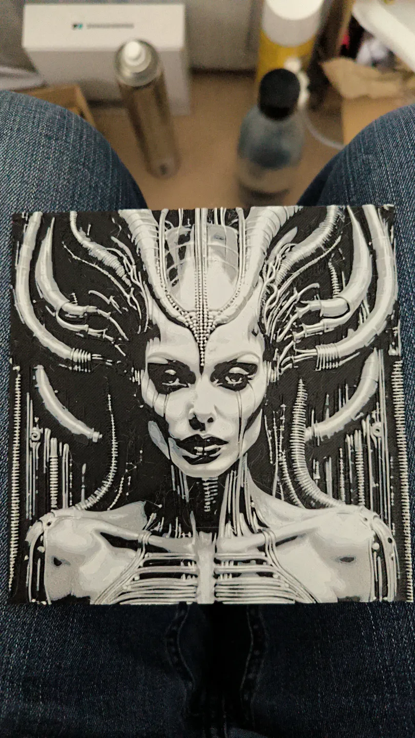 Giger Style alien woman. Cyborg hybrid