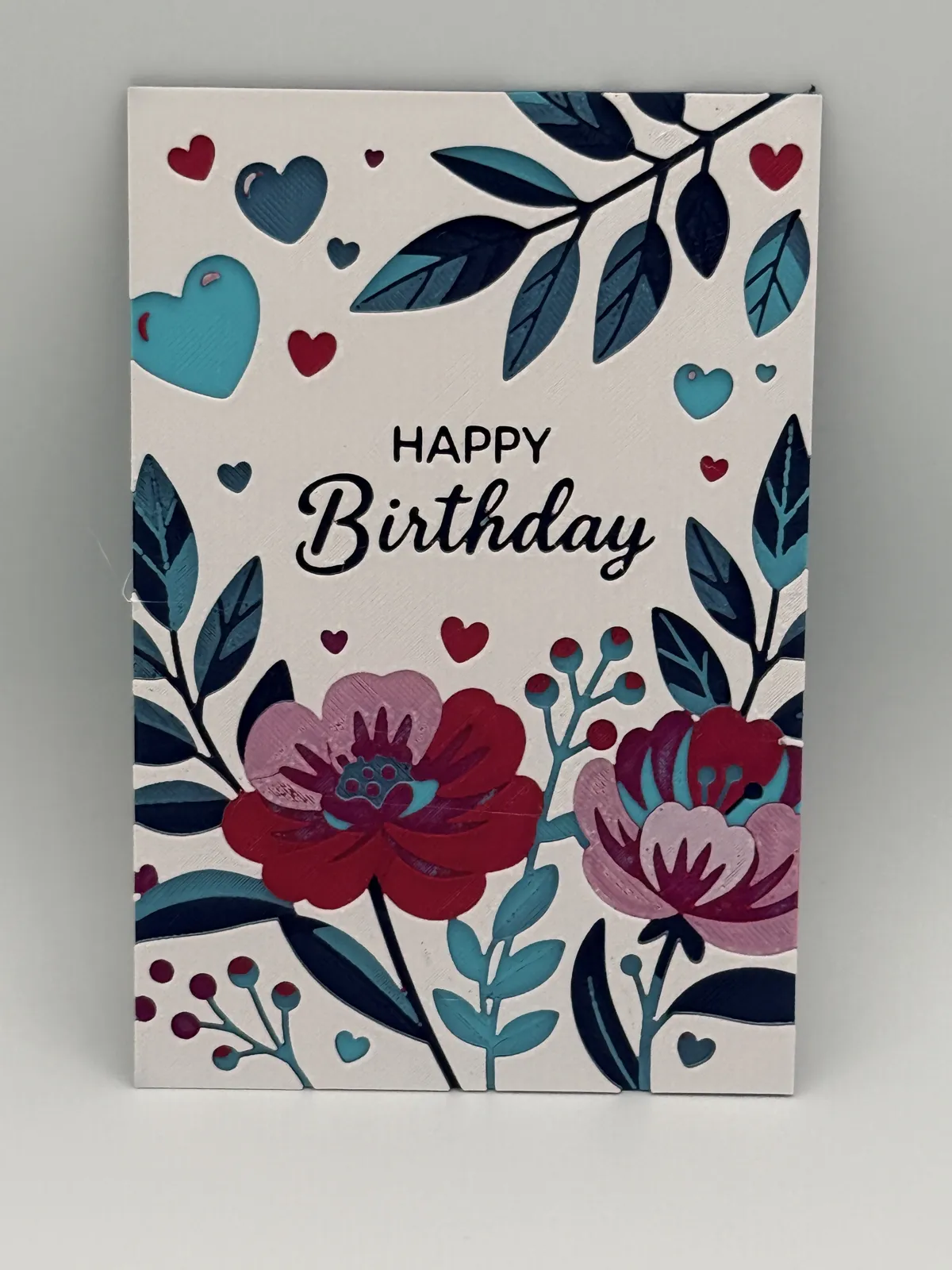 Floral Hearts Birthday Greeting Card/Sign Hueforge