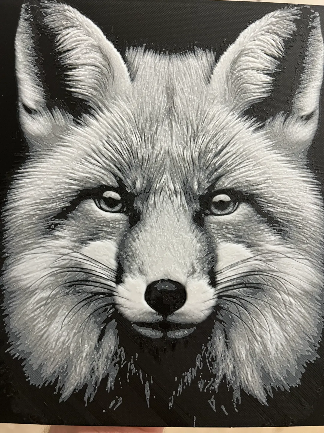 Fox Grayscale Art Hueforge