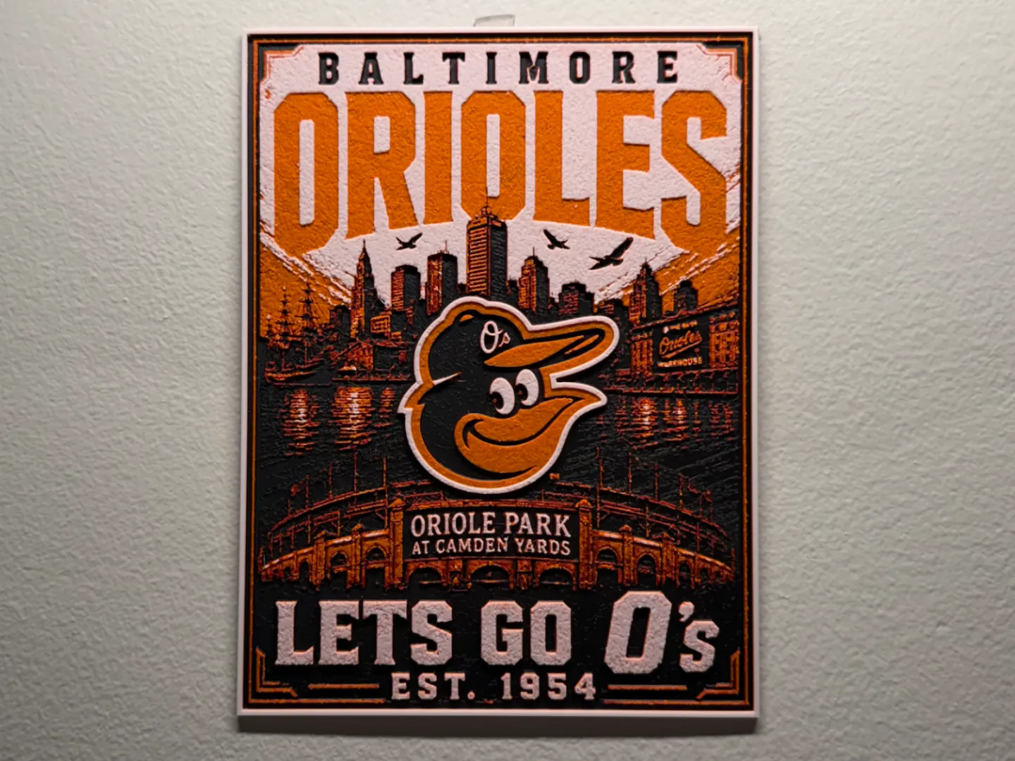 Baltimore Orioles Poster Style HueForge