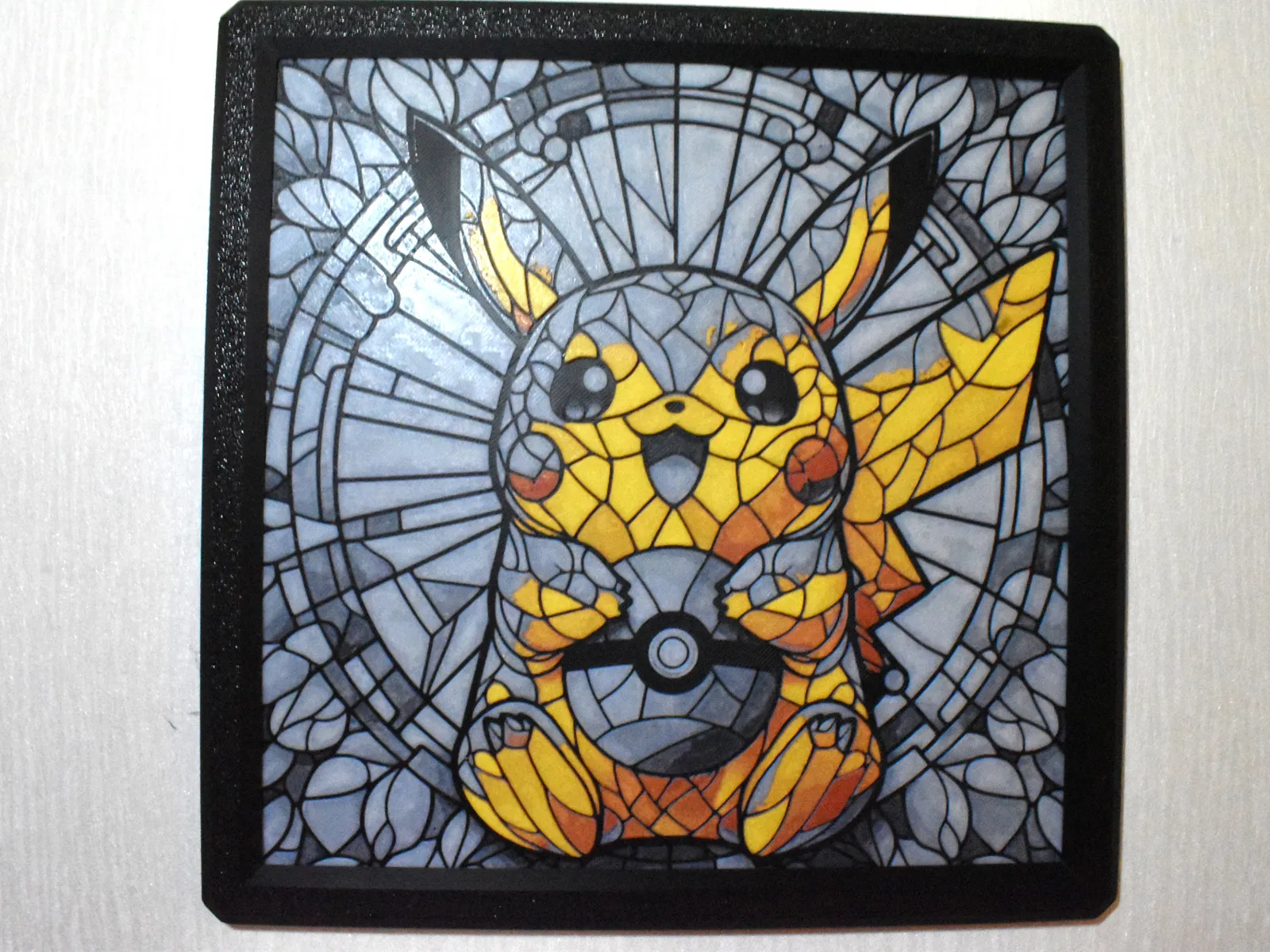 Pikachu Stained Glass Hueforge