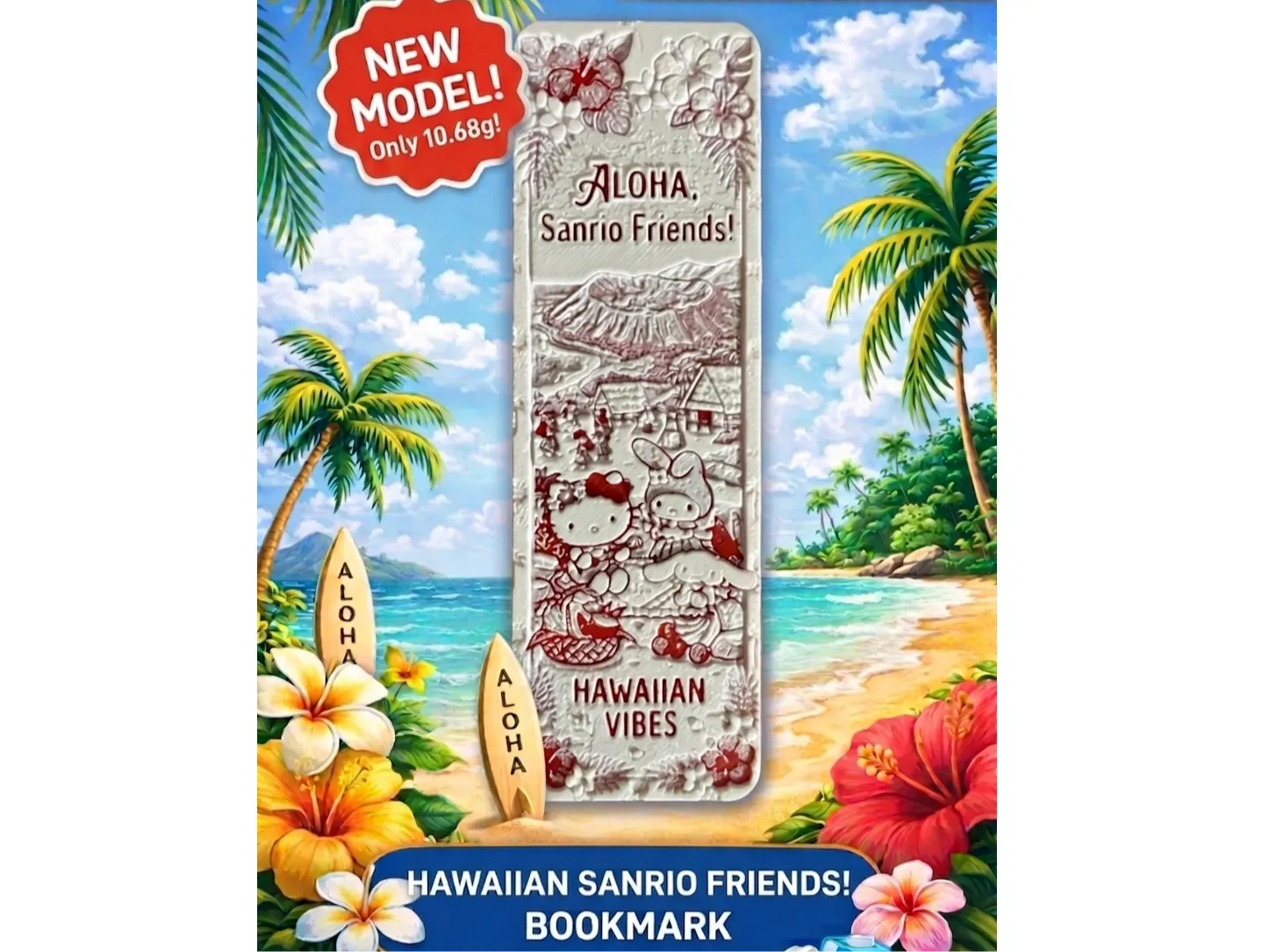 Hawaiian Sanrio Friends Bookmark
