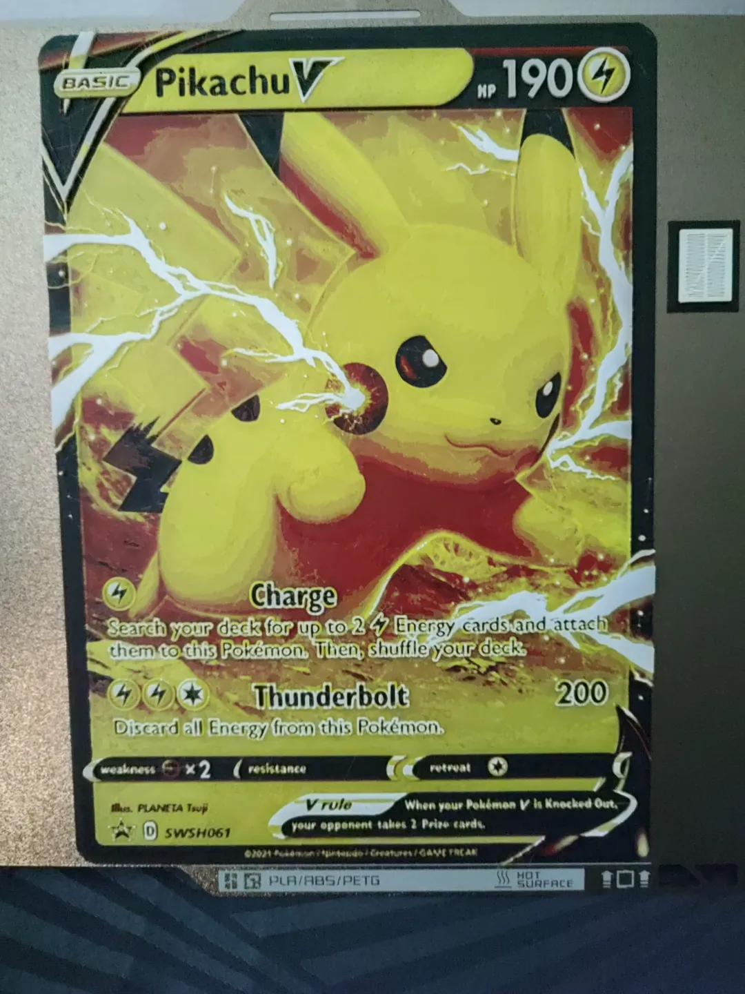 4-color HueForge Pikachu V Pokemon Card