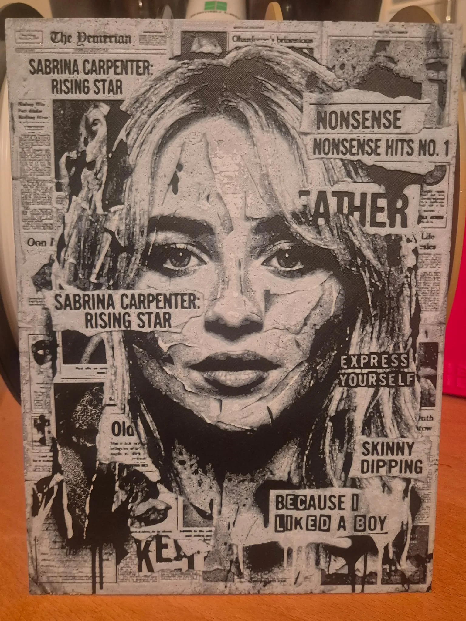 Sabrina carpenter newspaper hueforge