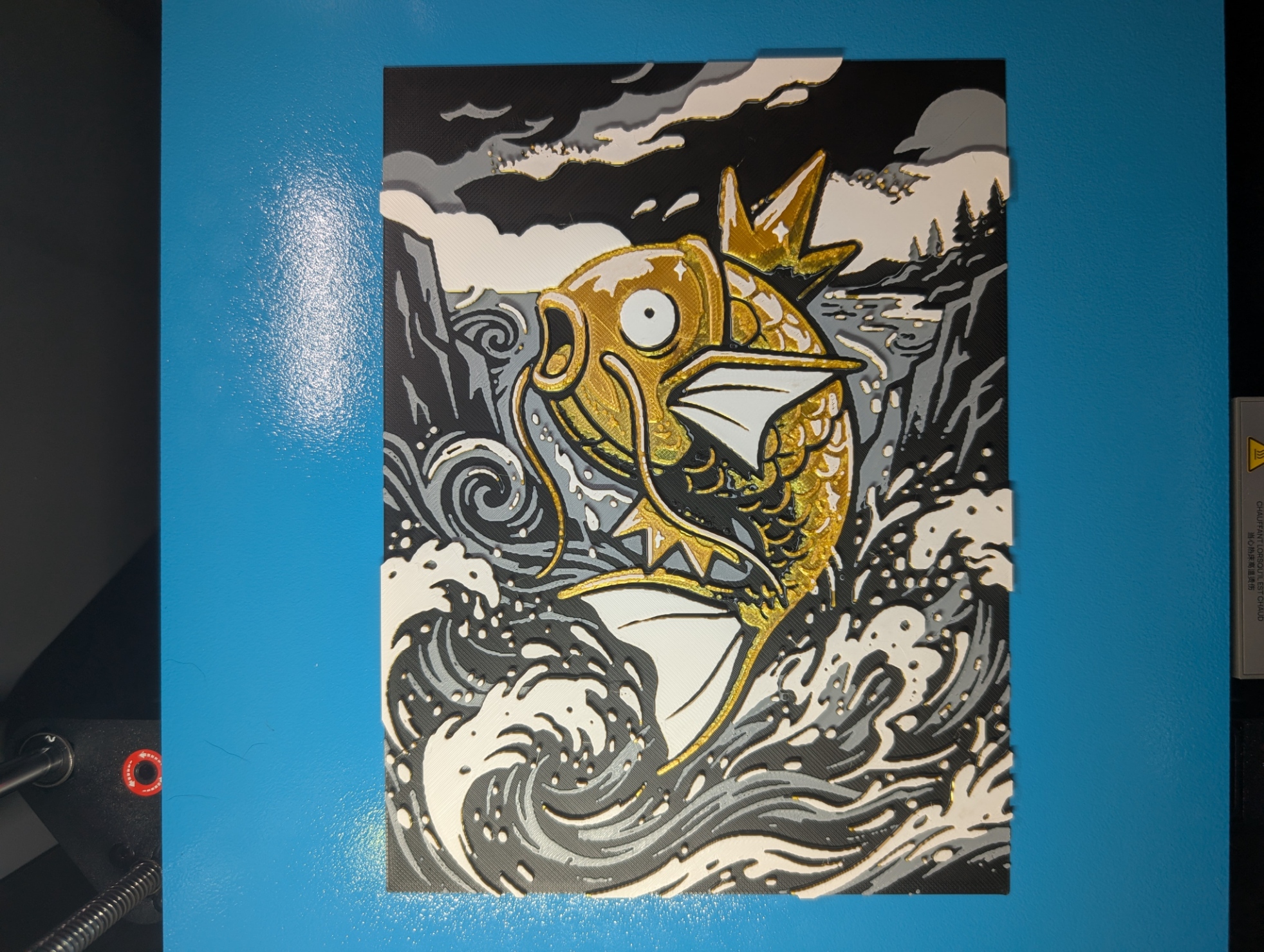 Shiny Magikarp Pokemon 6x8 Hueforge
