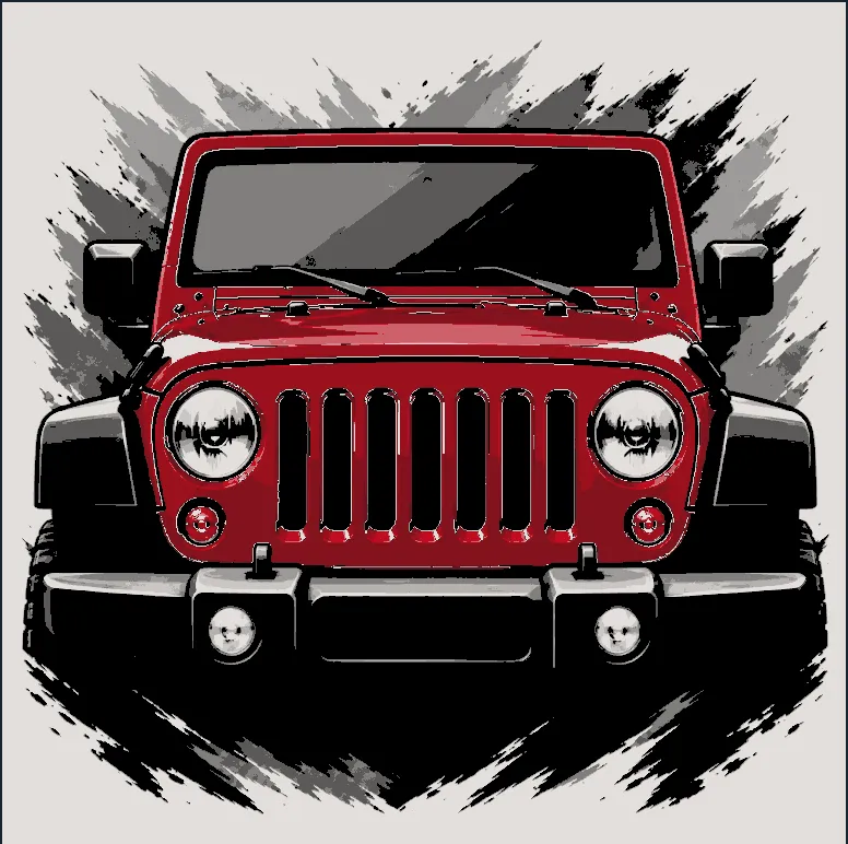 Red Jeep HueForge