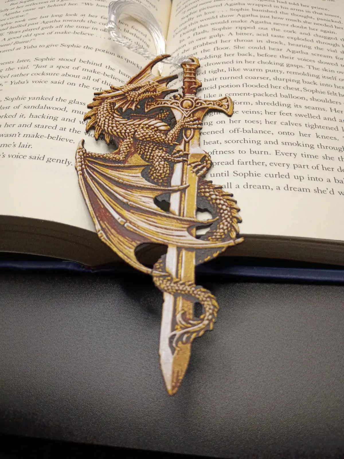 Dragon x Sword Golden Bookmark